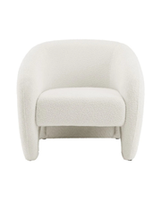 Contemporary Barrel Accent Chair with Bouclé Upholstery