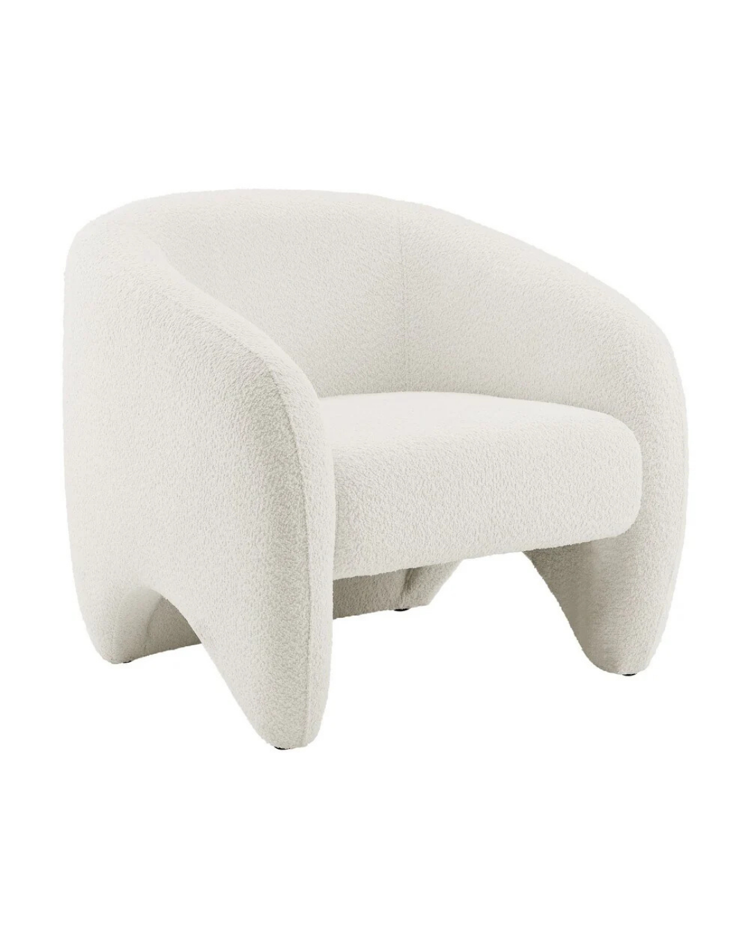 Contemporary Barrel Accent Chair with Bouclé Upholstery