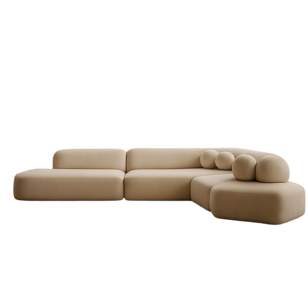 Sfera Sectional — Modular L-Shape Sofa with Bubble Cushions