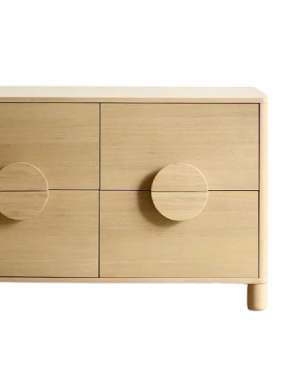 Disco Dresser — Children’s 4-Drawer Chest with Round Wood Pulls