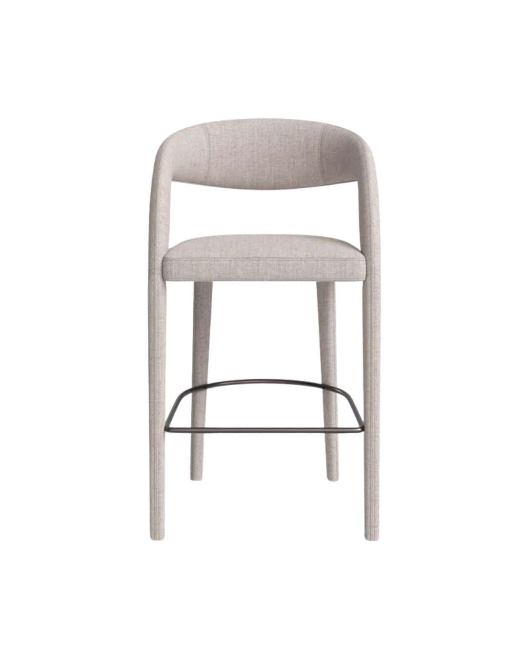 Onda Bar Stool — Fully Upholstered Counter Stool with Bronze
