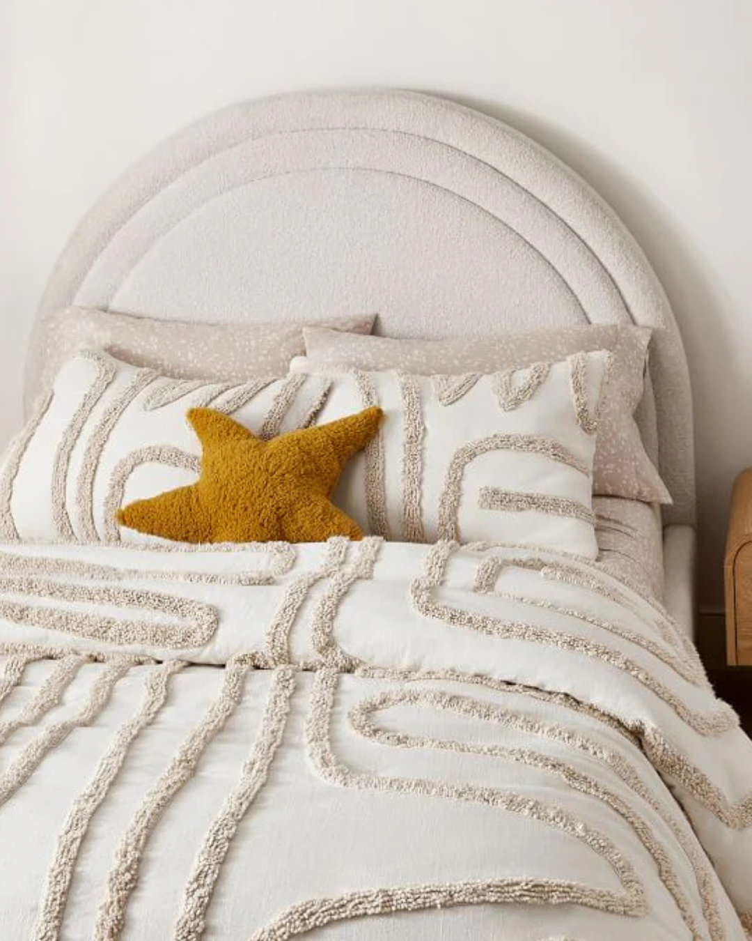 Arco Bed — Children’s Double Arch Bouclé Single Bed
