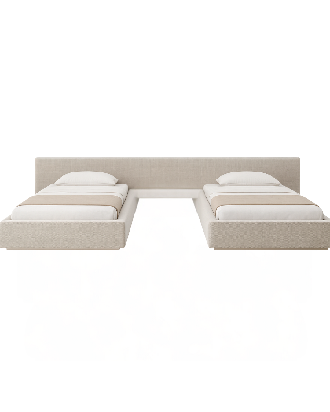 Linea Twin Bed Set — Minimalist Upholstered Twin Beds