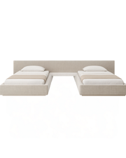 Linea Twin Bed Set — Minimalist Upholstered Twin Beds