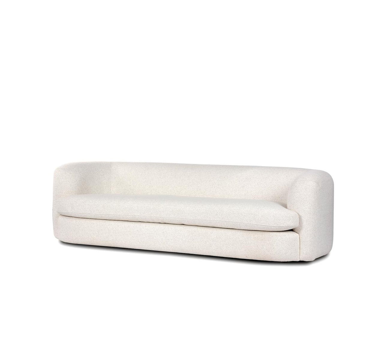 Modern Cream Curved Sofa – Plush Upholstery & Sculptural Design