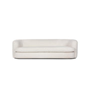 Modern Cream Curved Sofa – Plush Upholstery & Sculptural Design