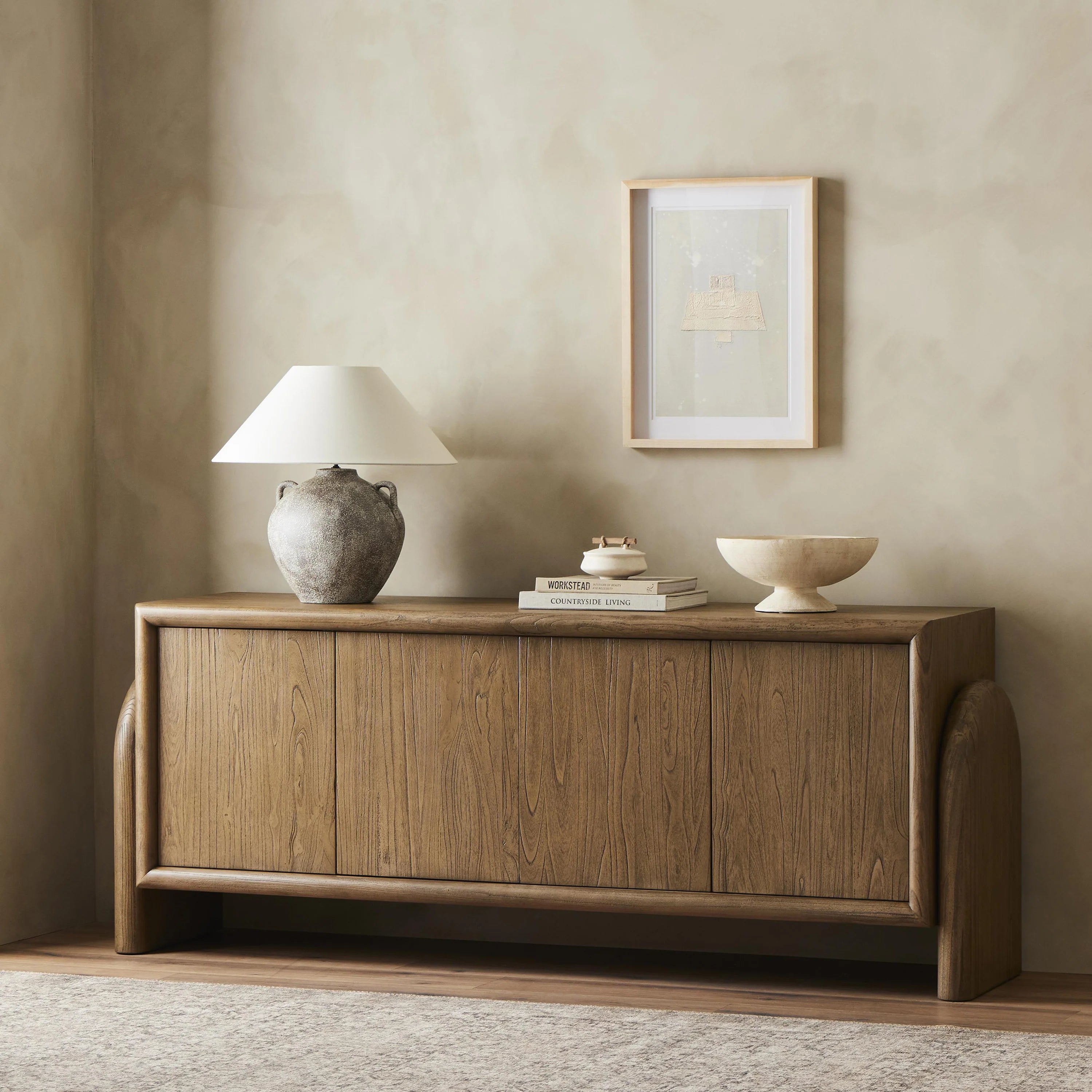 Arco Sideboard — Solid Oak Credenza with Sculptural Arch Legs
