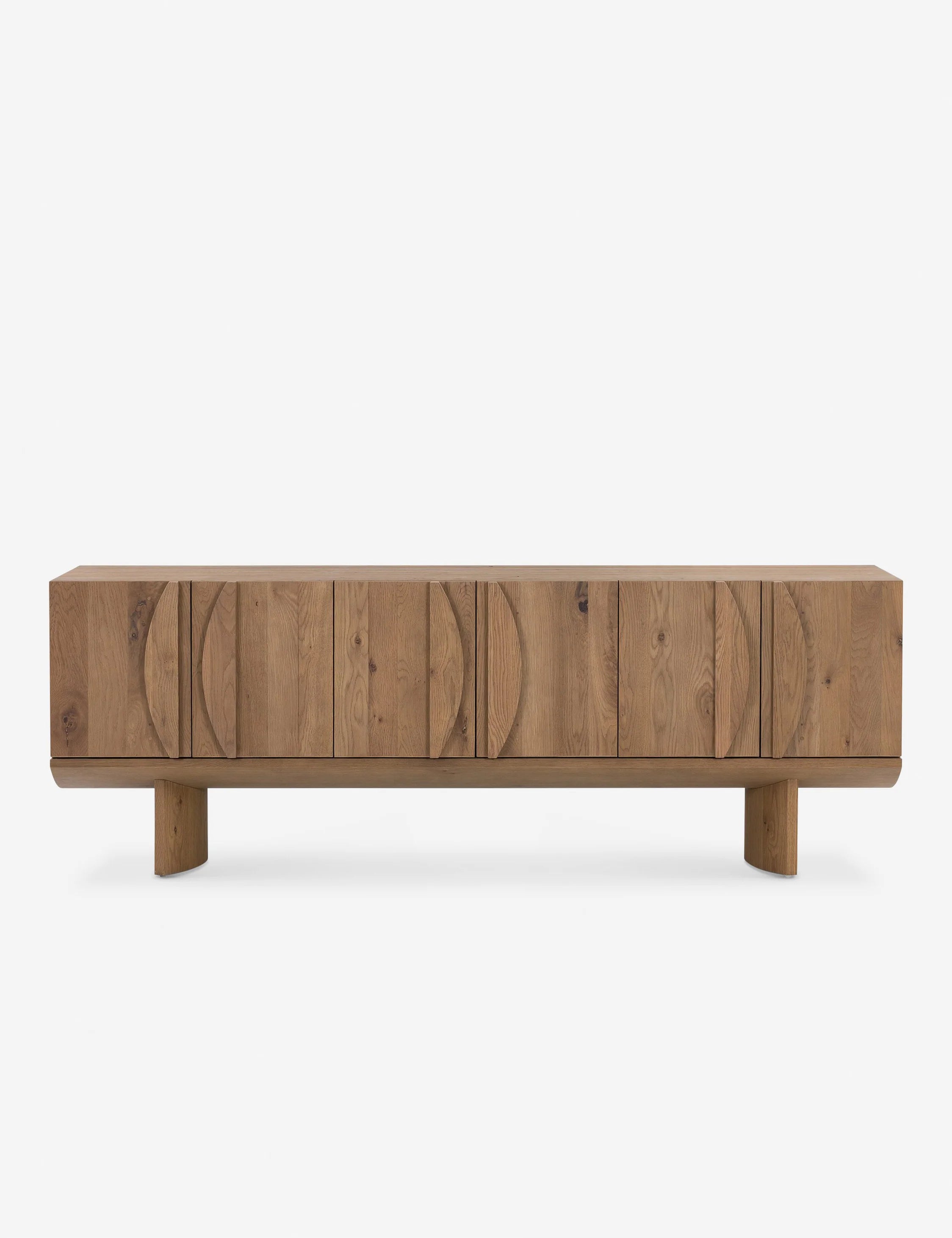 Medaglione Sideboard — Solid Oak Credenza with Oval Relief Doors
