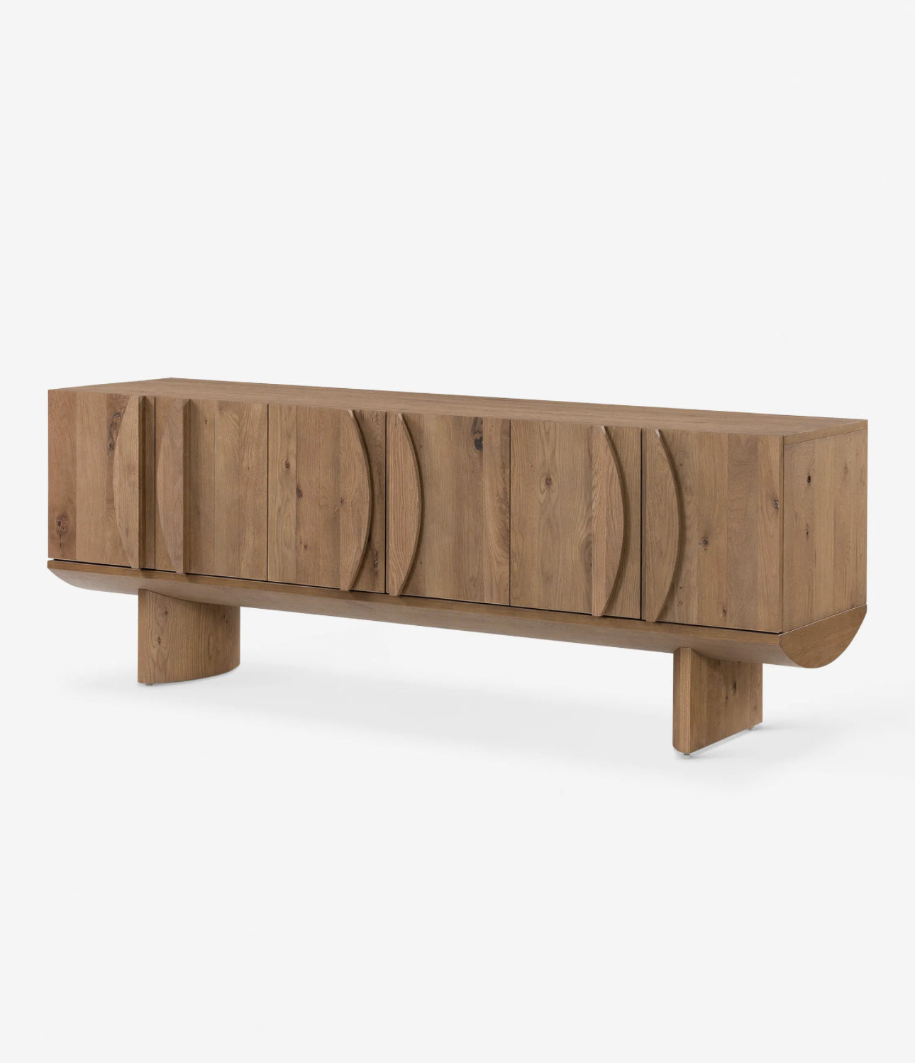 Medaglione Sideboard — Solid Oak Credenza with Oval Relief Doors
