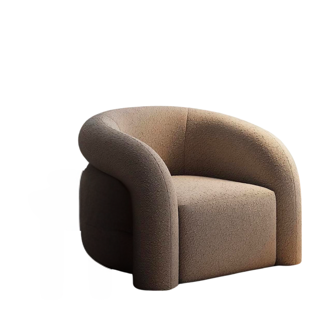Tondo Chair — Two-Tone Bouclé Barrel Accent Chair
