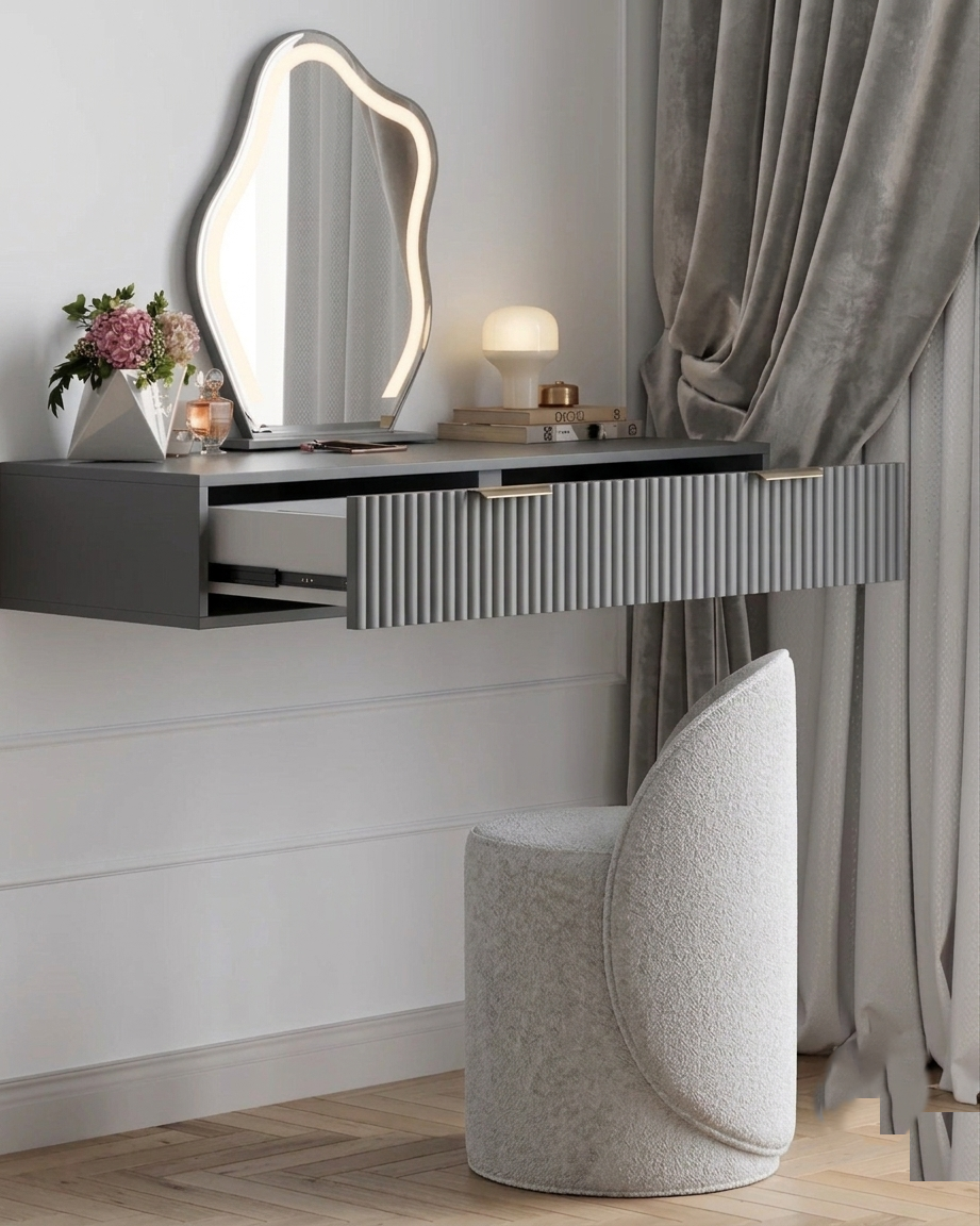 Wall-Mounted Vanity Desk variant – custom wall vanity UAE